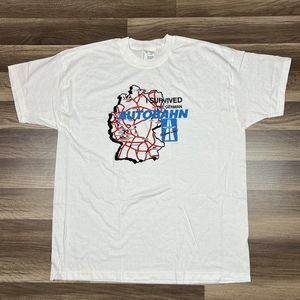 Vintage I Survived The German Autobahn Graphic Single Stitch T Shirt Size 2XL